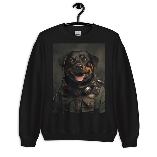 Rottweiler Military Person Sweatshirt