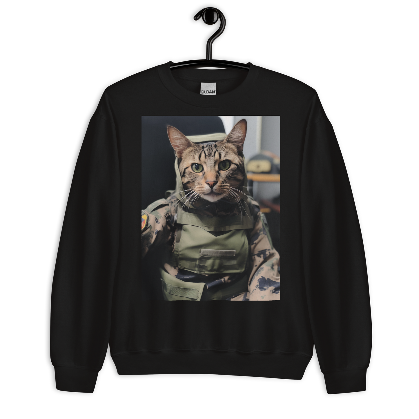 Domestic Shorthair Military Person Sweatshirt