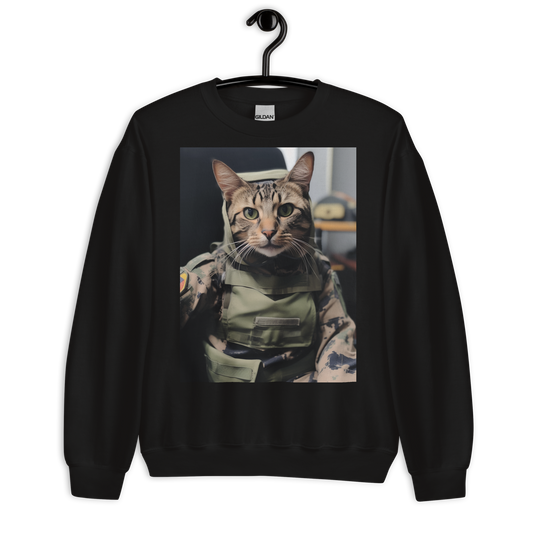 Domestic Shorthair Military Person Sweatshirt