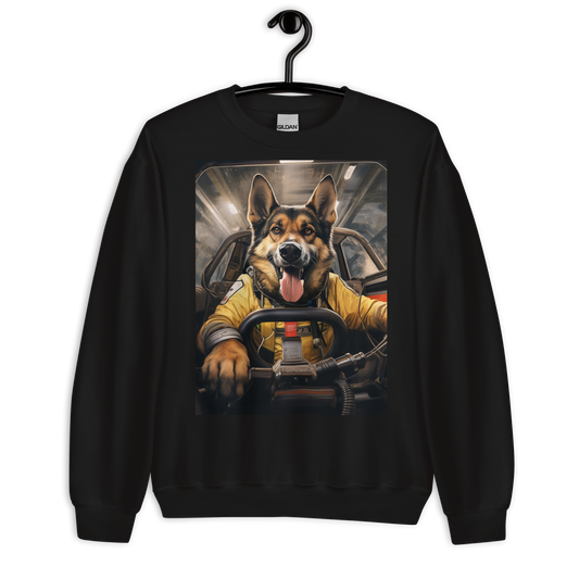 German Shepherd F1 Car Driver Sweatshirt