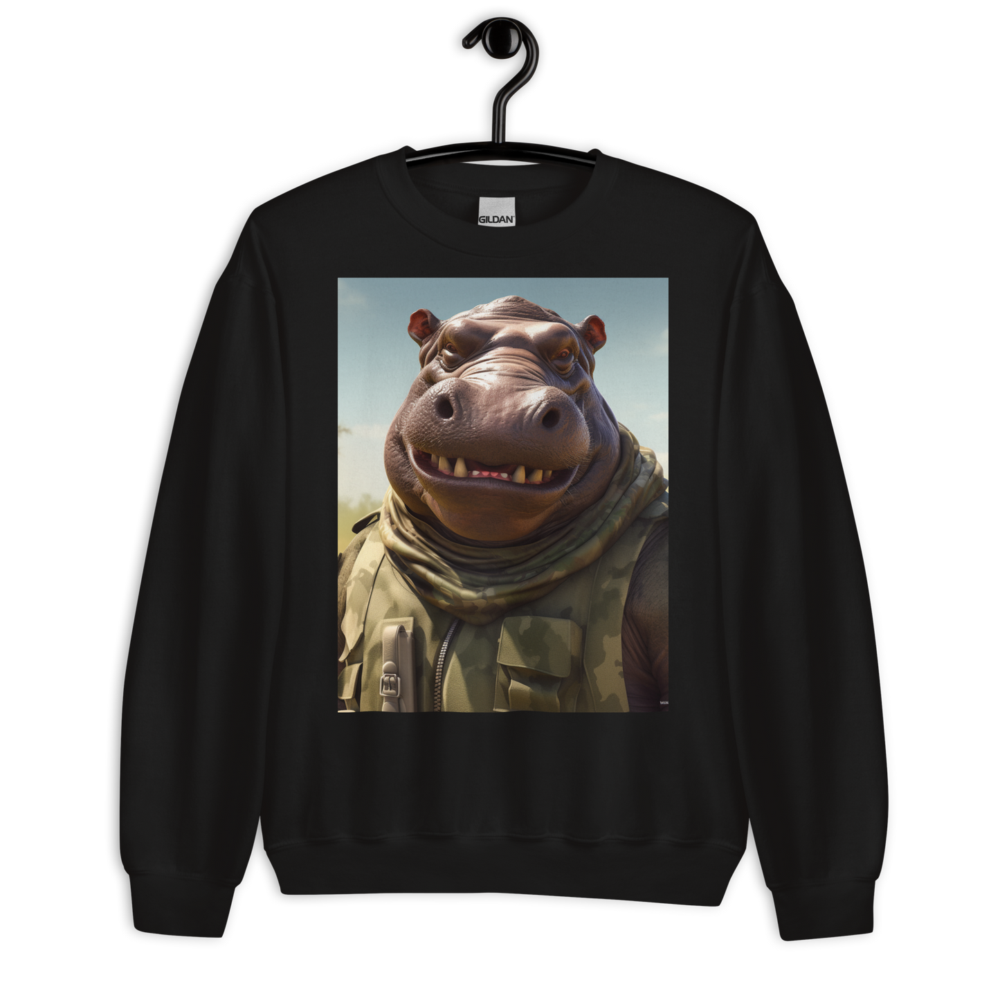 Hippo Military Person Sweatshirt