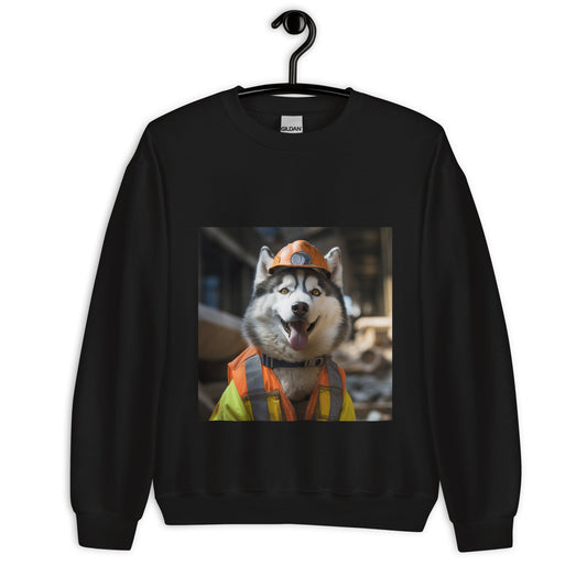 Siberian Husky ConstructionWorker Unisex Sweatshirt