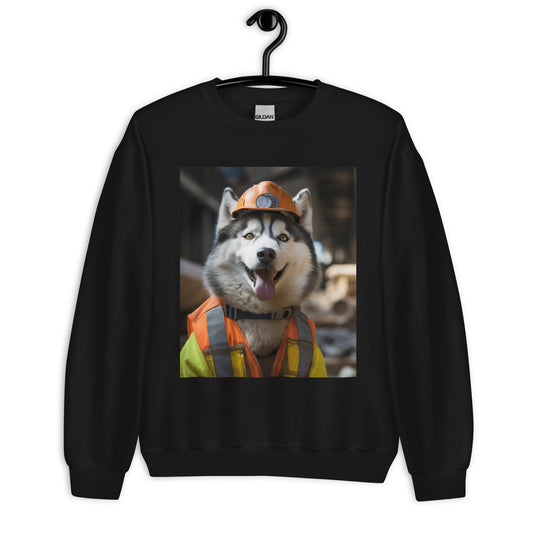 Siberian Husky ConstructionWorker Unisex Sweatshirt