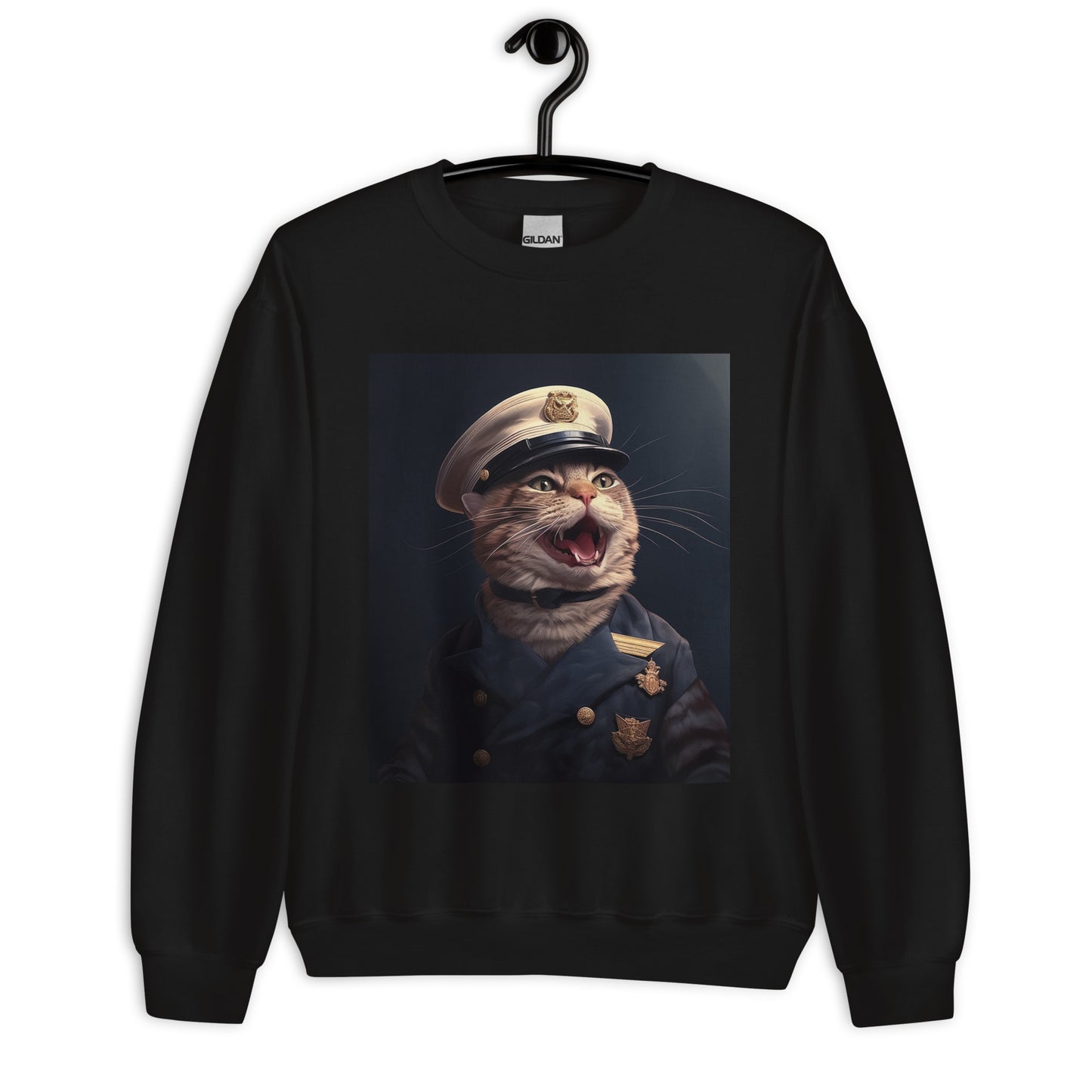 Domestic Shorthair NavyOfficer Unisex Sweatshirt