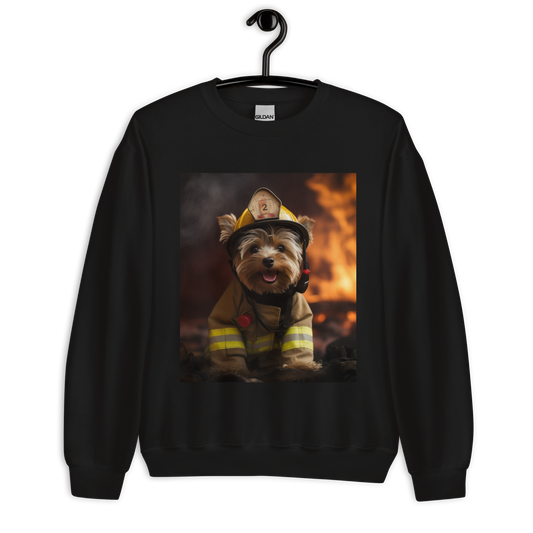 Yorkshire Terrier Firefighter Unisex Sweatshirt