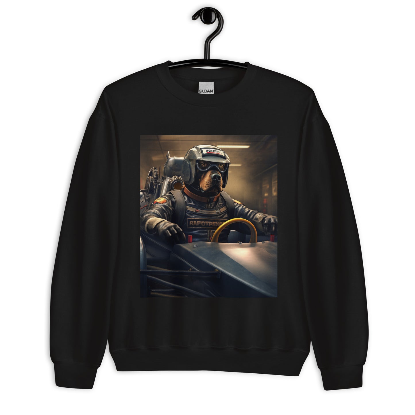 Rottweiler F1 Car Driver Unisex Sweatshirt