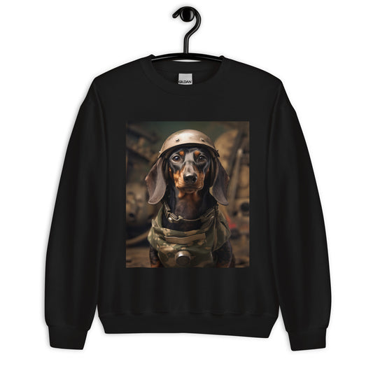 Dachshund Military Person Unisex Sweatshirt