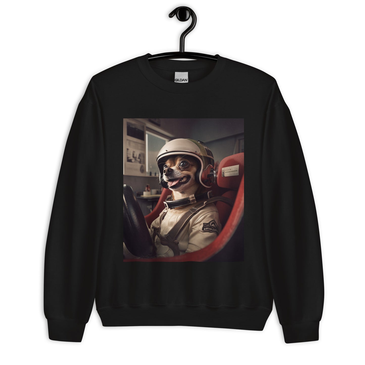 Chihuahua F1 Car Driver Unisex Sweatshirt