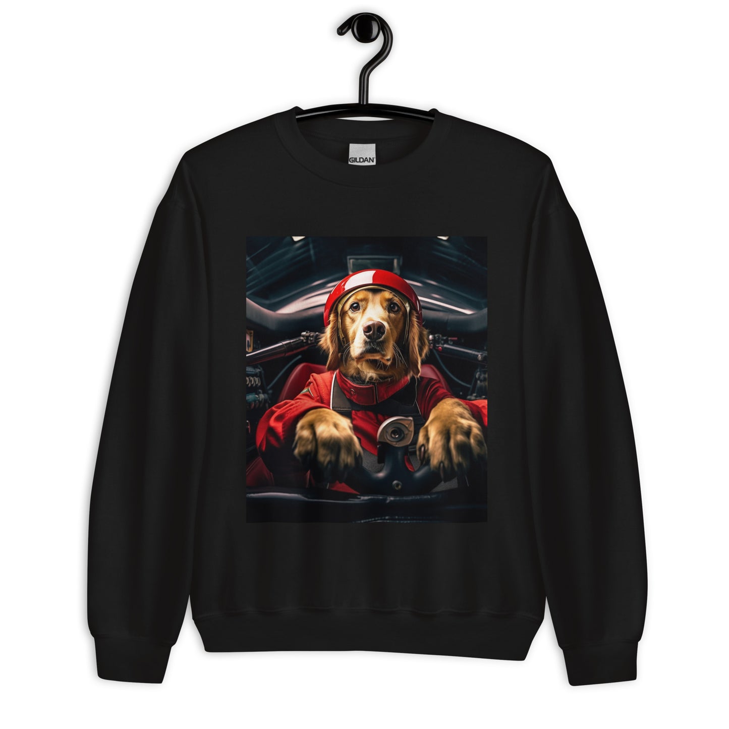 Golden Retriever F1 Car Driver Unisex Sweatshirt