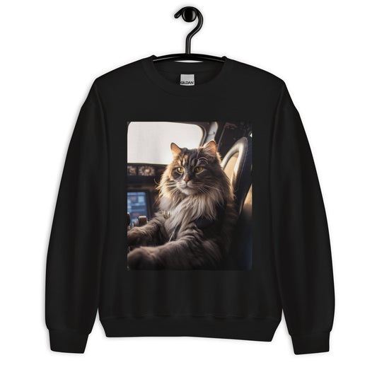 Maine Coon Airline Pilot Unisex Sweatshirt