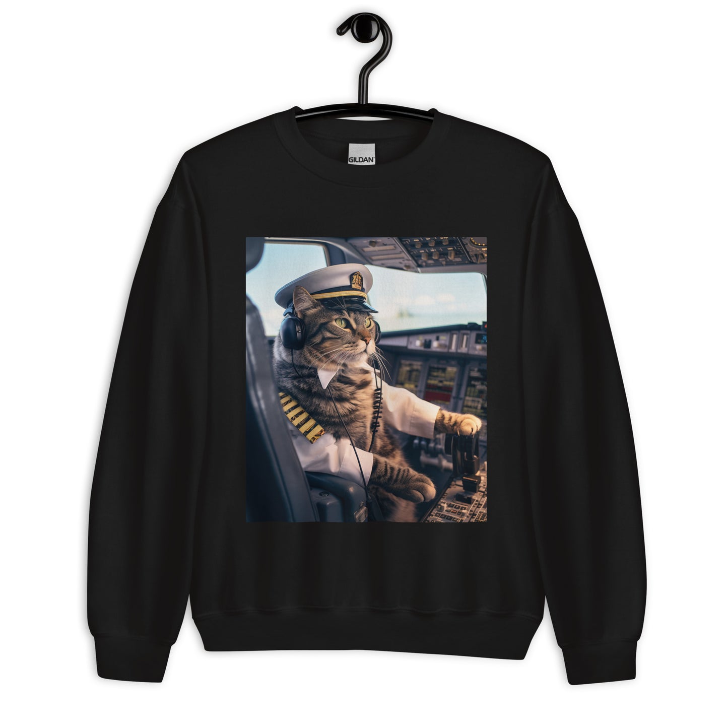 Domestic Shorthair Airline Pilot Unisex Sweatshirt