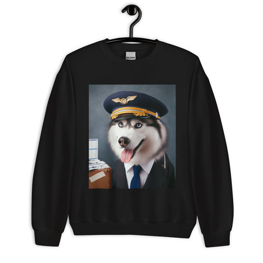 Siberian Husky Airline Pilot Unisex Sweatshirt