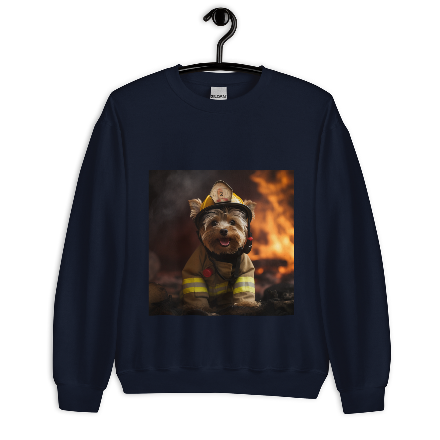 Yorkshire Terrier Firefighter Unisex Sweatshirt