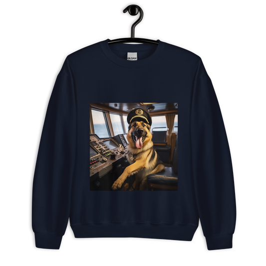 German Shepherd CruiseShipCaptain Unisex Sweatshirt