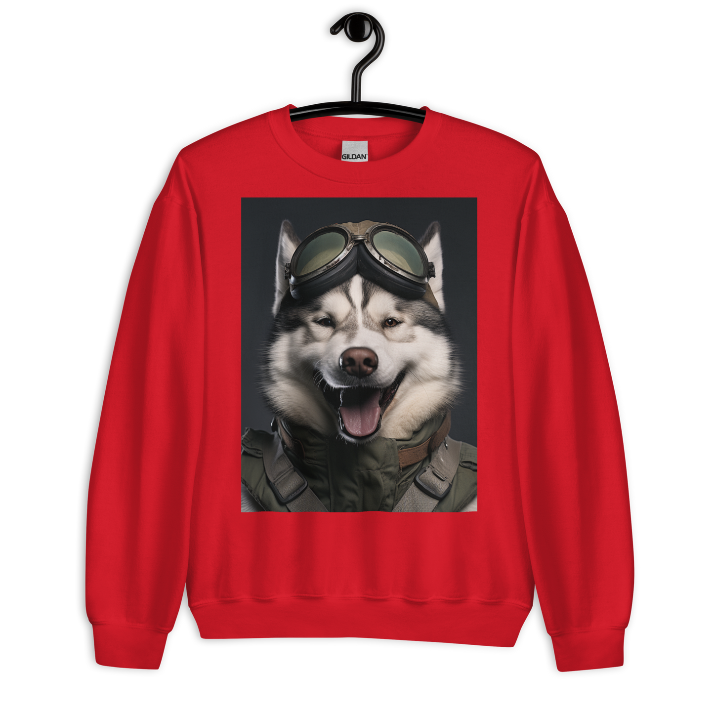 Siberian Husky Military Person Sweatshirt