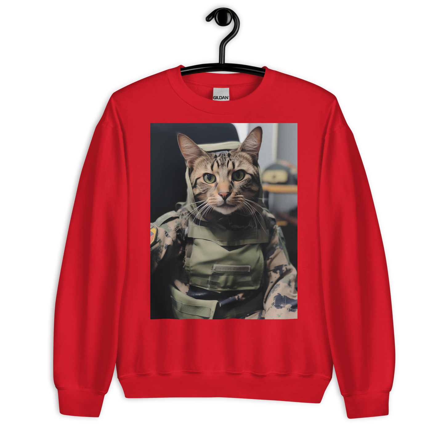 Domestic Shorthair Military Person Sweatshirt