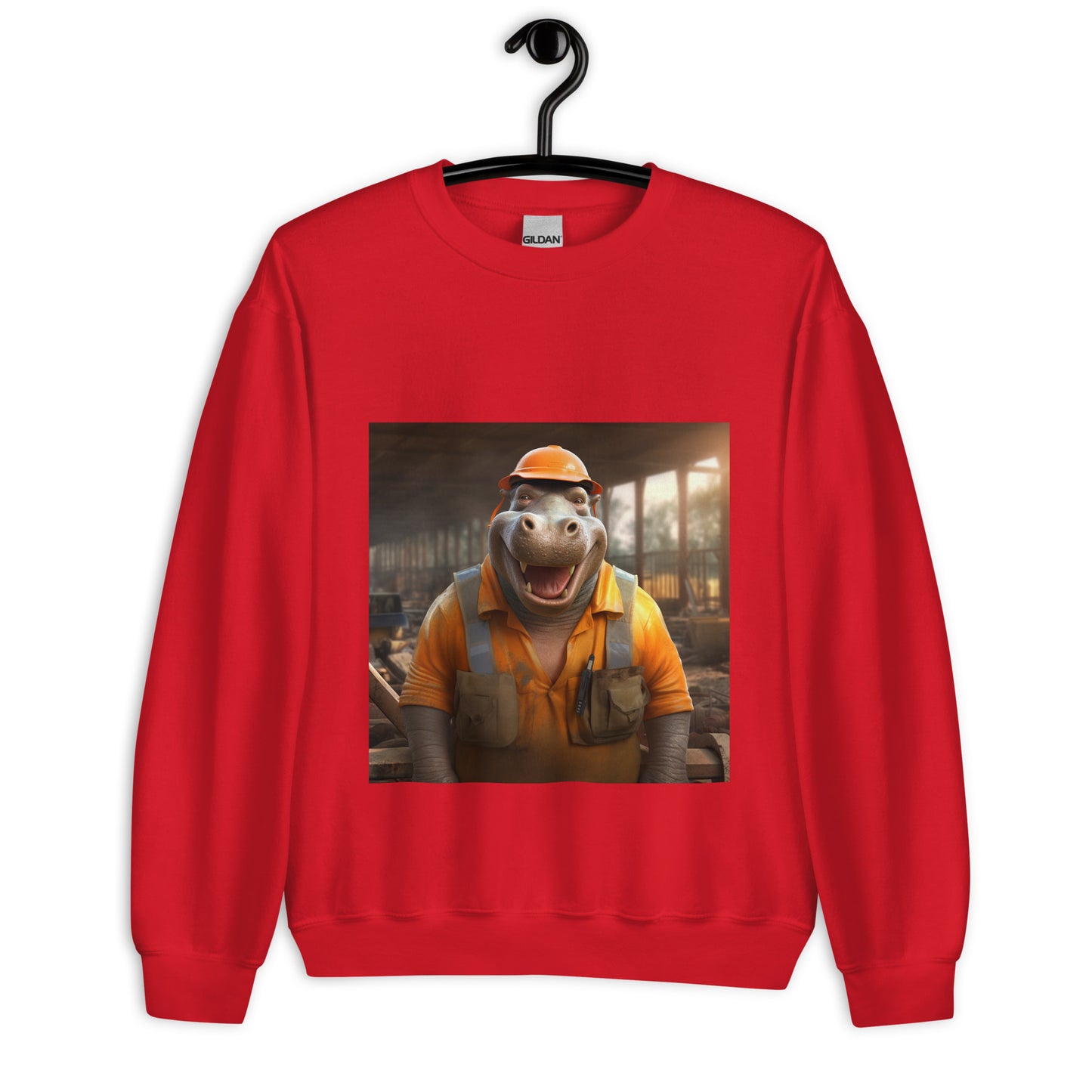 Hippo ConstructionWorker Unisex Sweatshirt