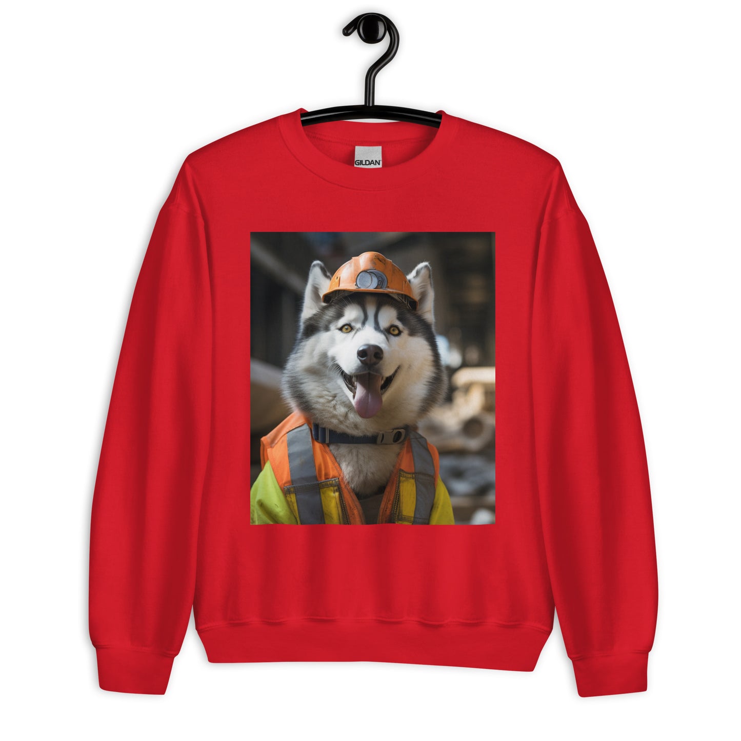 Siberian Husky ConstructionWorker Unisex Sweatshirt