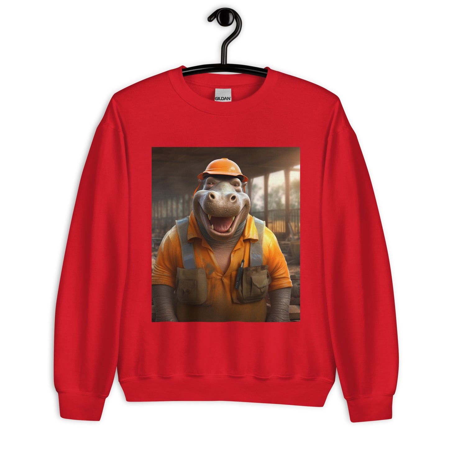 Hippo ConstructionWorker Unisex Sweatshirt