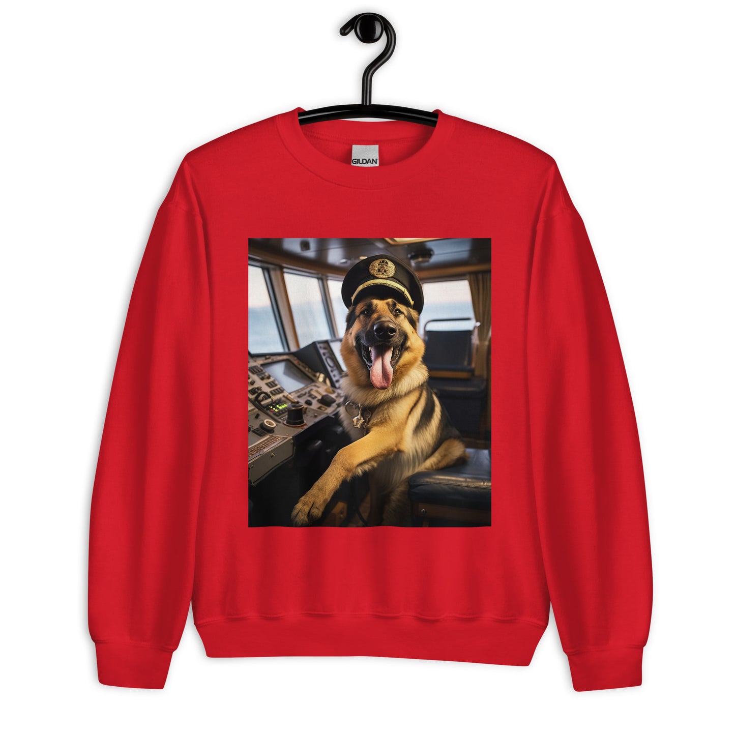 German Shepherd CruiseShipCaptain Unisex Sweatshirt