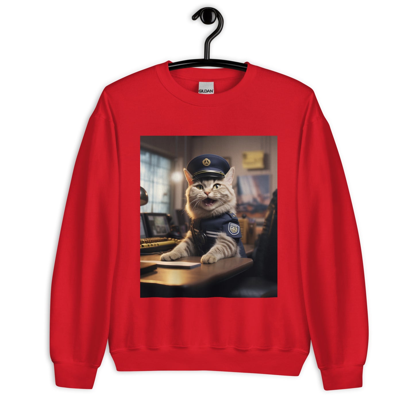 Domestic Shorthair Police Officer Unisex Sweatshirt