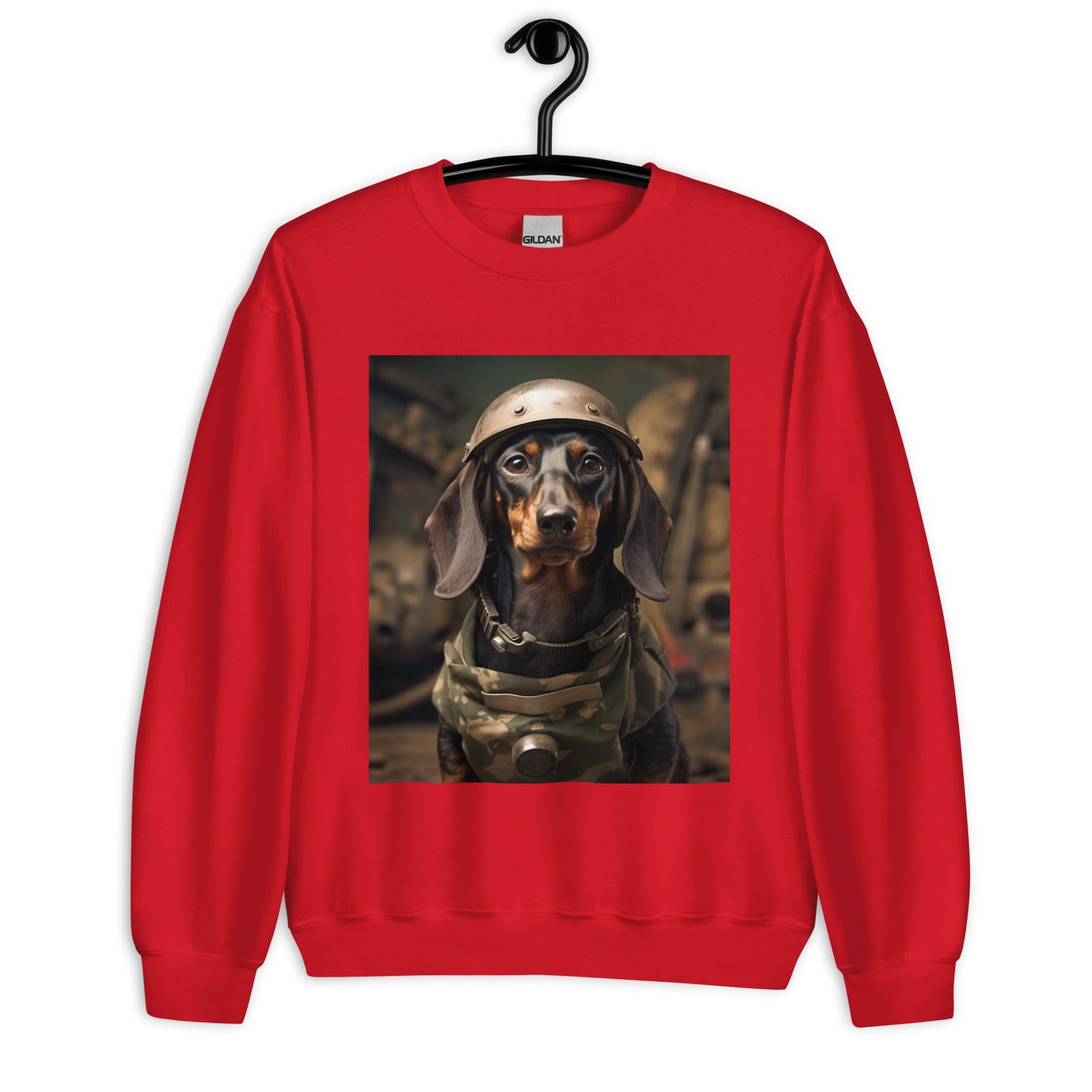 Dachshund Military Person Unisex Sweatshirt