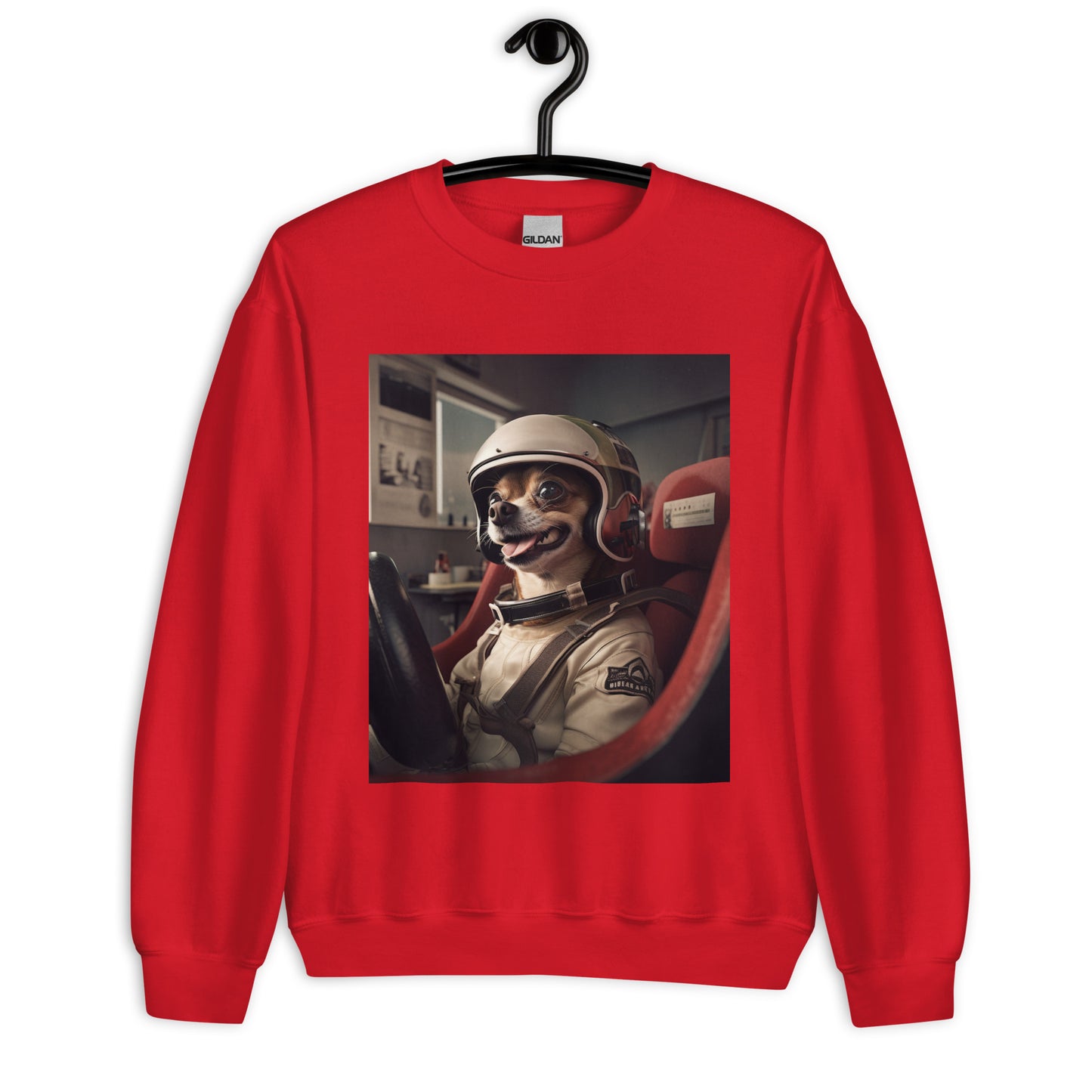 Chihuahua F1 Car Driver Unisex Sweatshirt