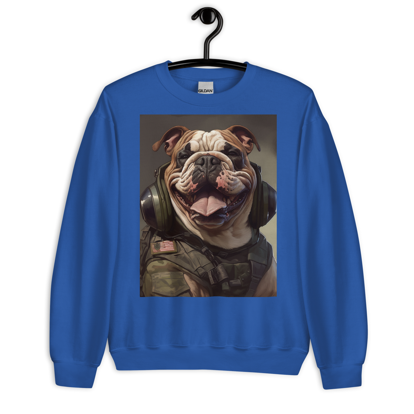 Bulldog Military Person Sweatshirt