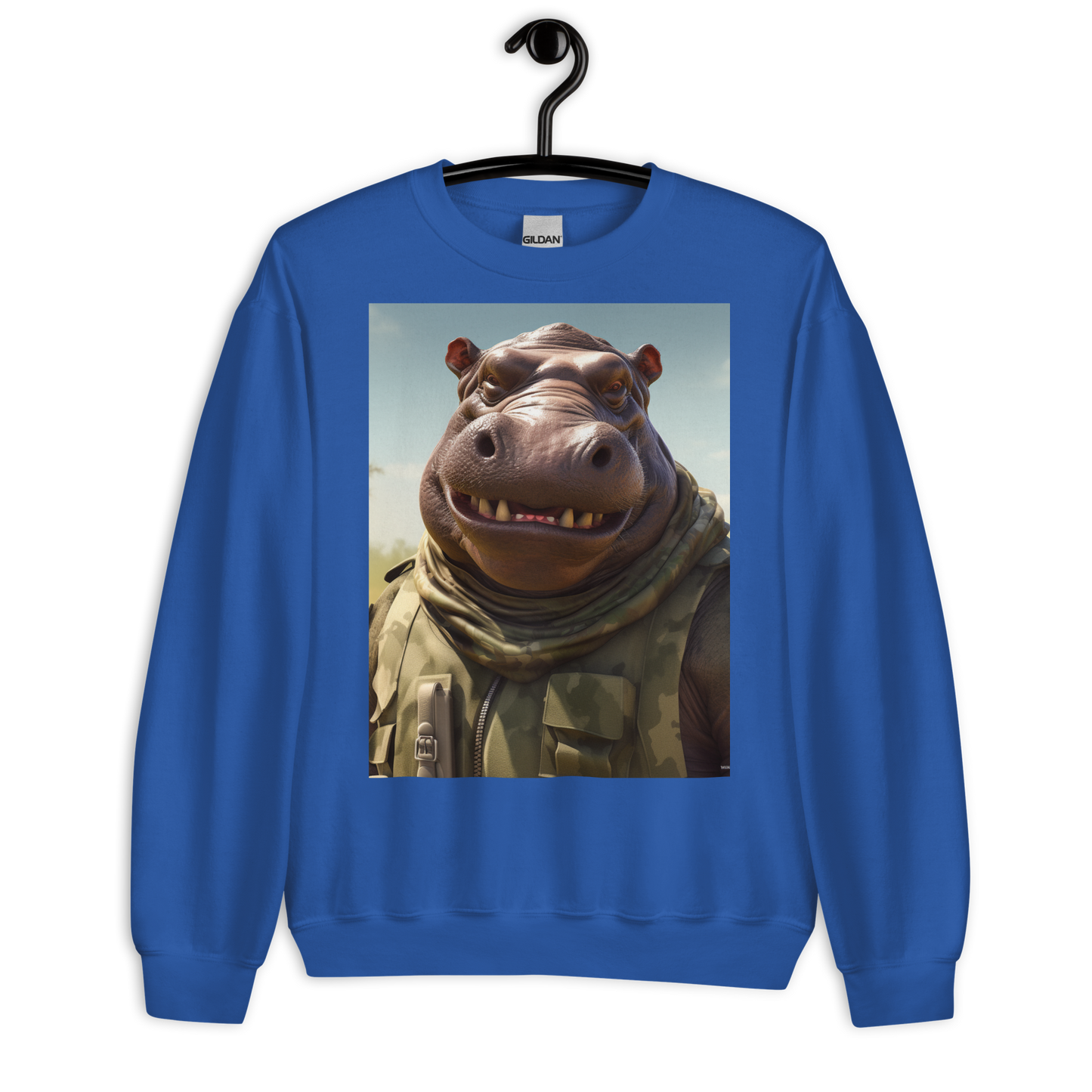 Hippo Military Person Sweatshirt