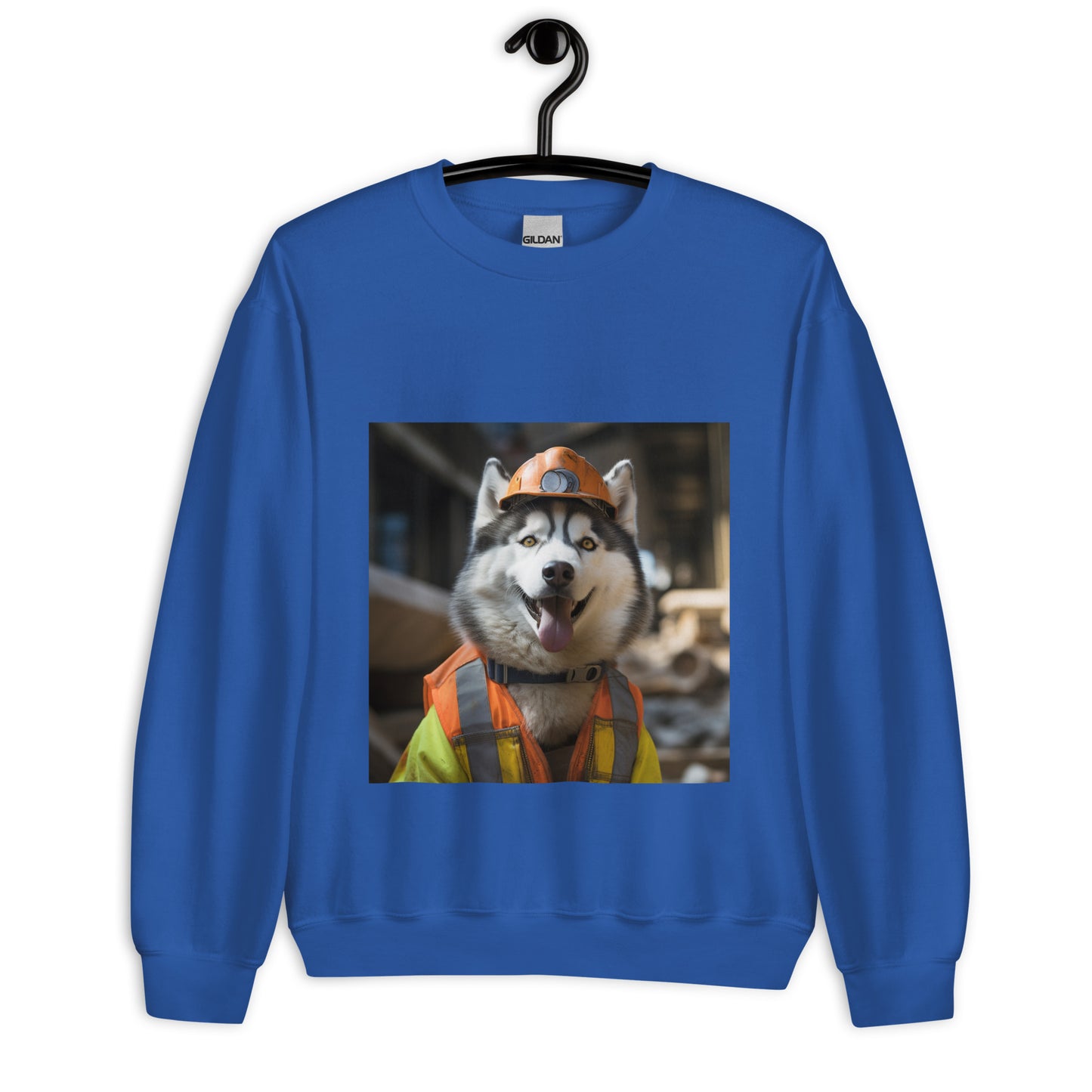 Siberian Husky ConstructionWorker Unisex Sweatshirt