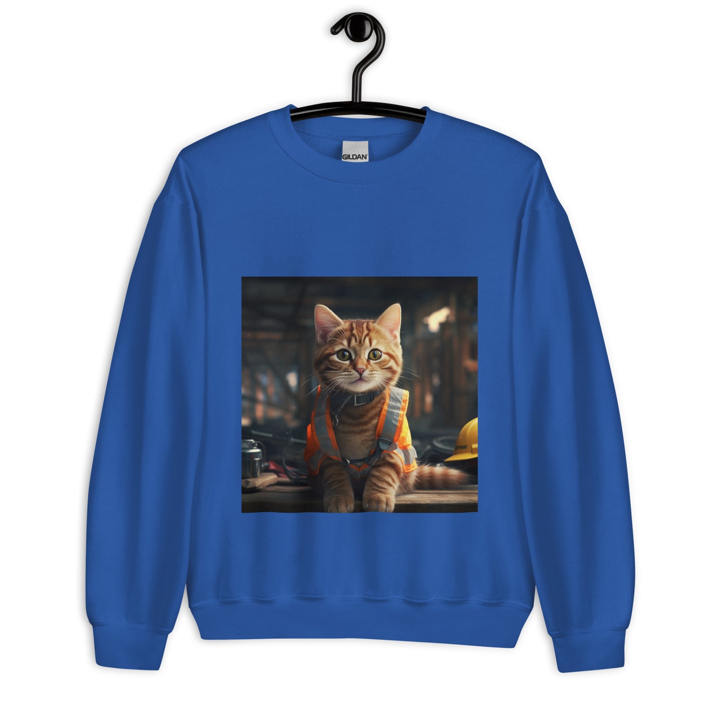 Domestic Shorthair ConstructionWorker Unisex Sweatshirt