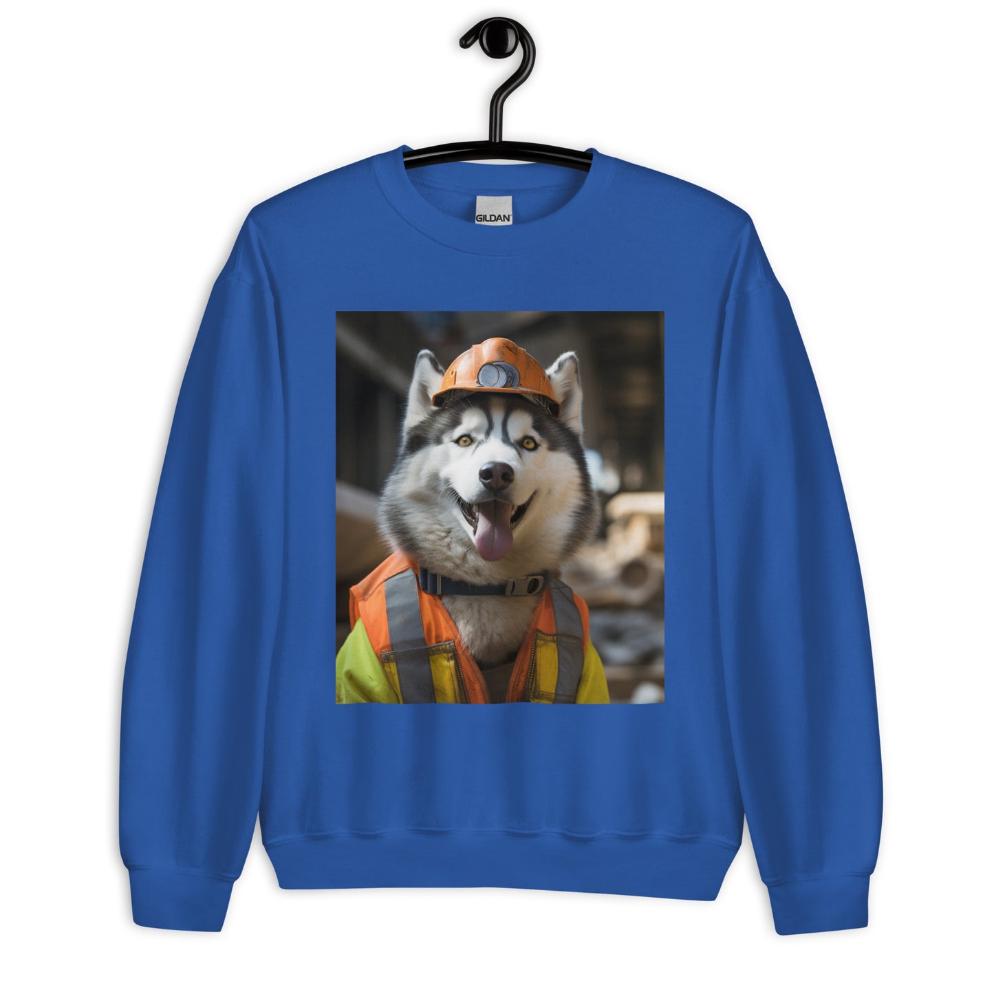 Siberian Husky ConstructionWorker Unisex Sweatshirt