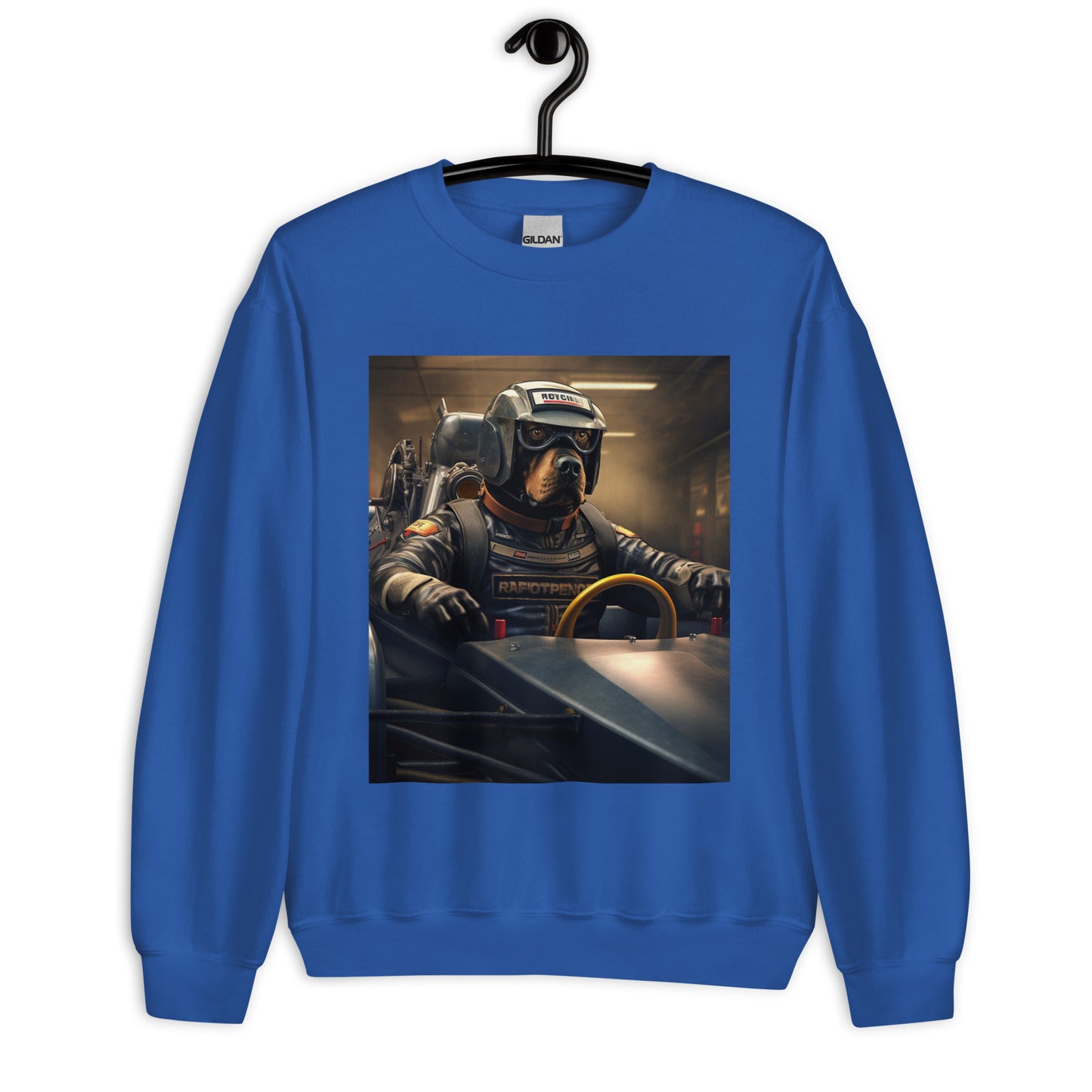 Rottweiler F1 Car Driver Unisex Sweatshirt