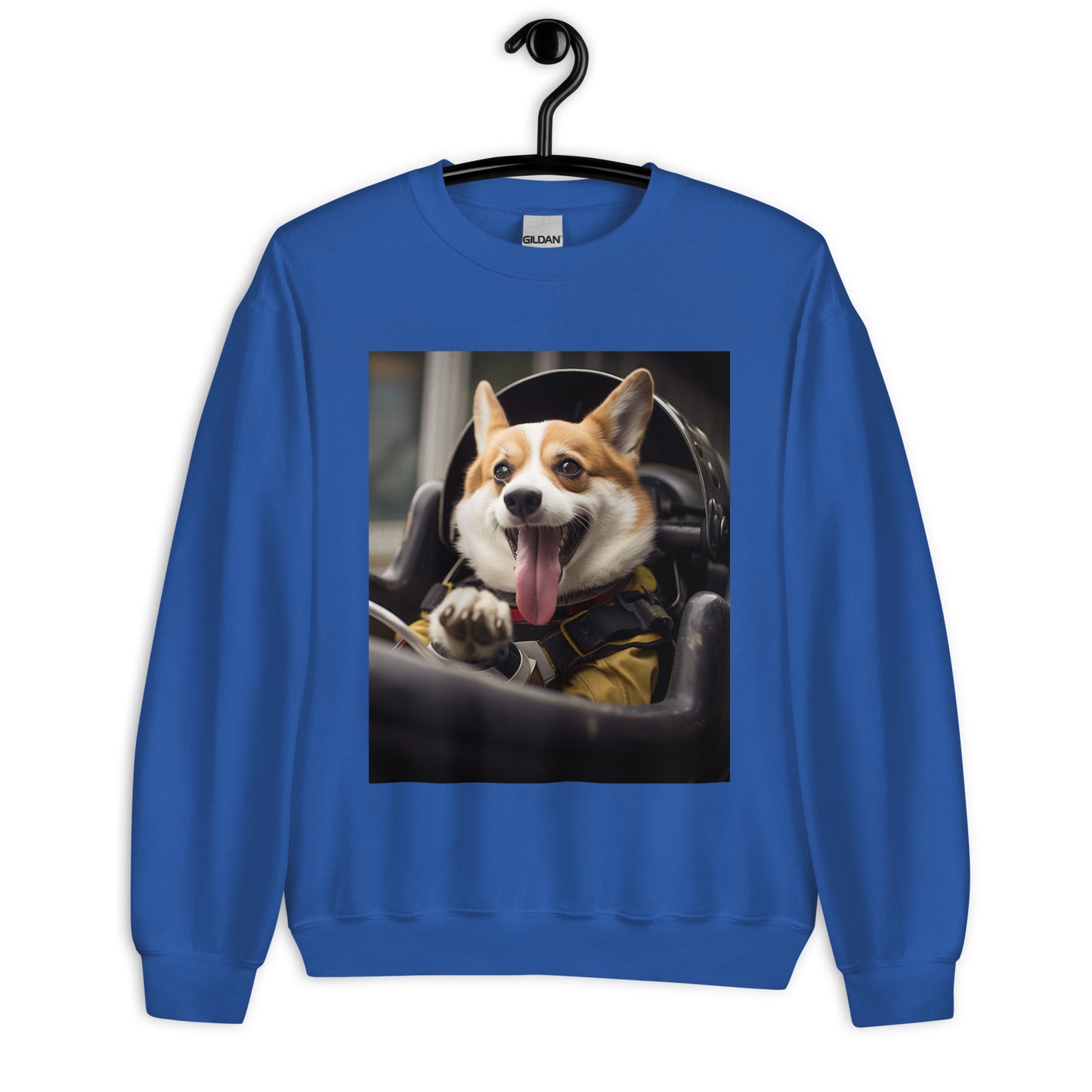 Pembroke Welsh Corgi F1 Car Driver Unisex Sweatshirt