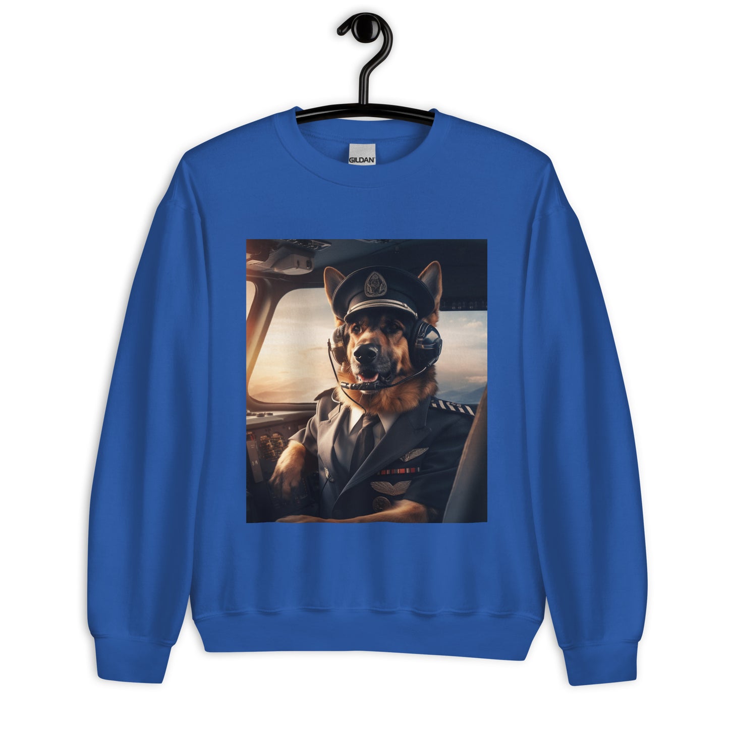 German Shepherd Airline Pilot Unisex Sweatshirt