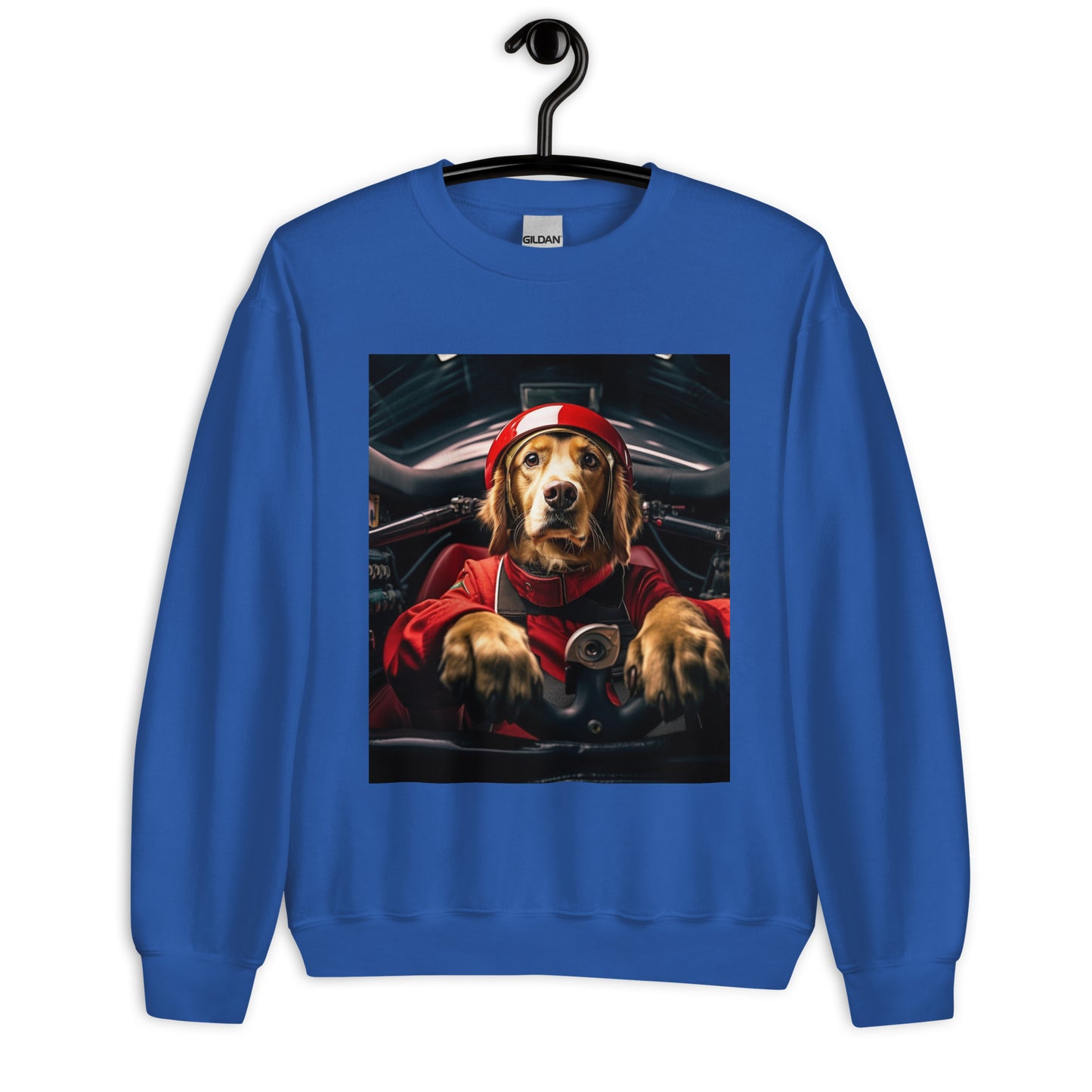 Golden Retriever F1 Car Driver Unisex Sweatshirt