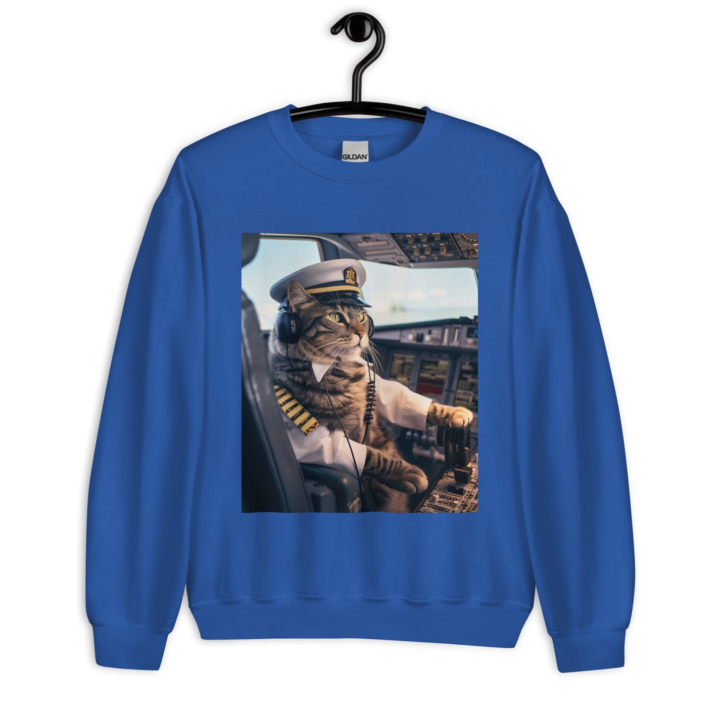 Domestic Shorthair Airline Pilot Unisex Sweatshirt