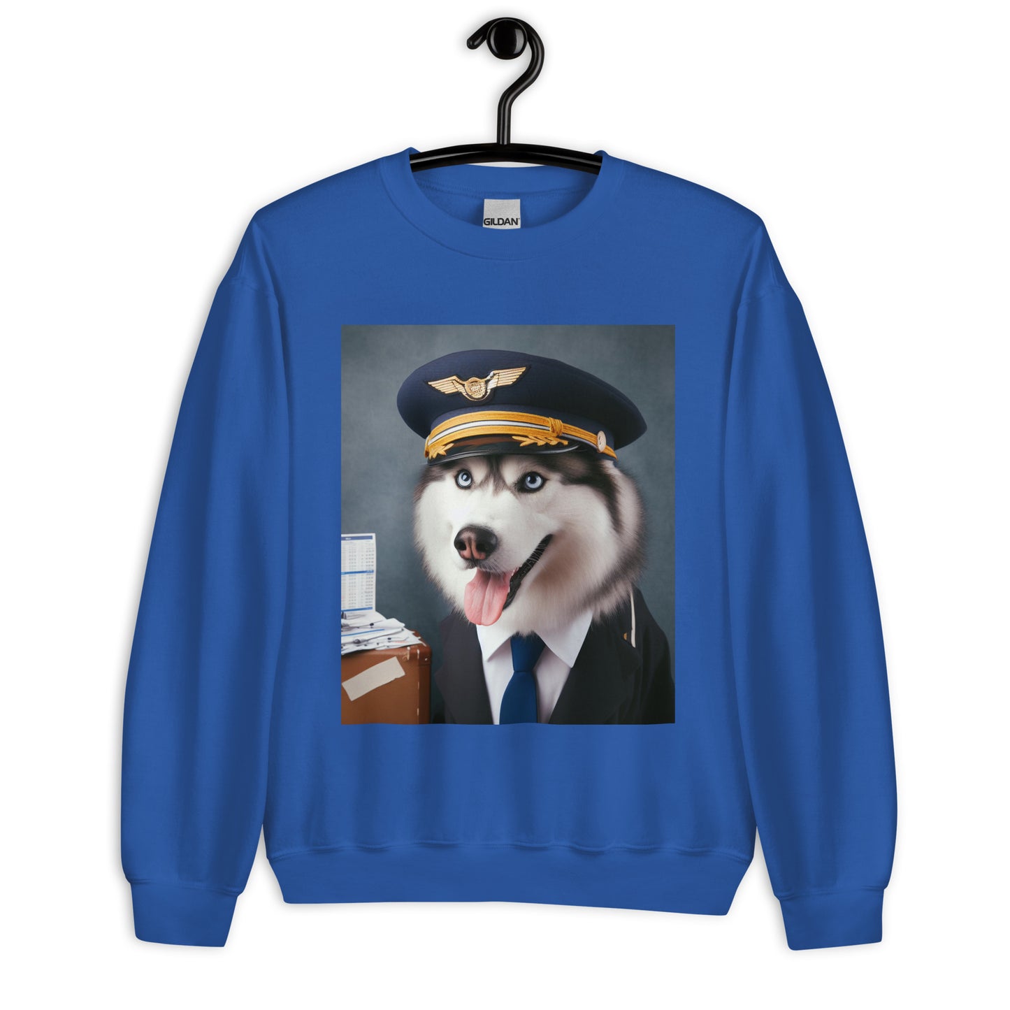 Siberian Husky Airline Pilot Unisex Sweatshirt