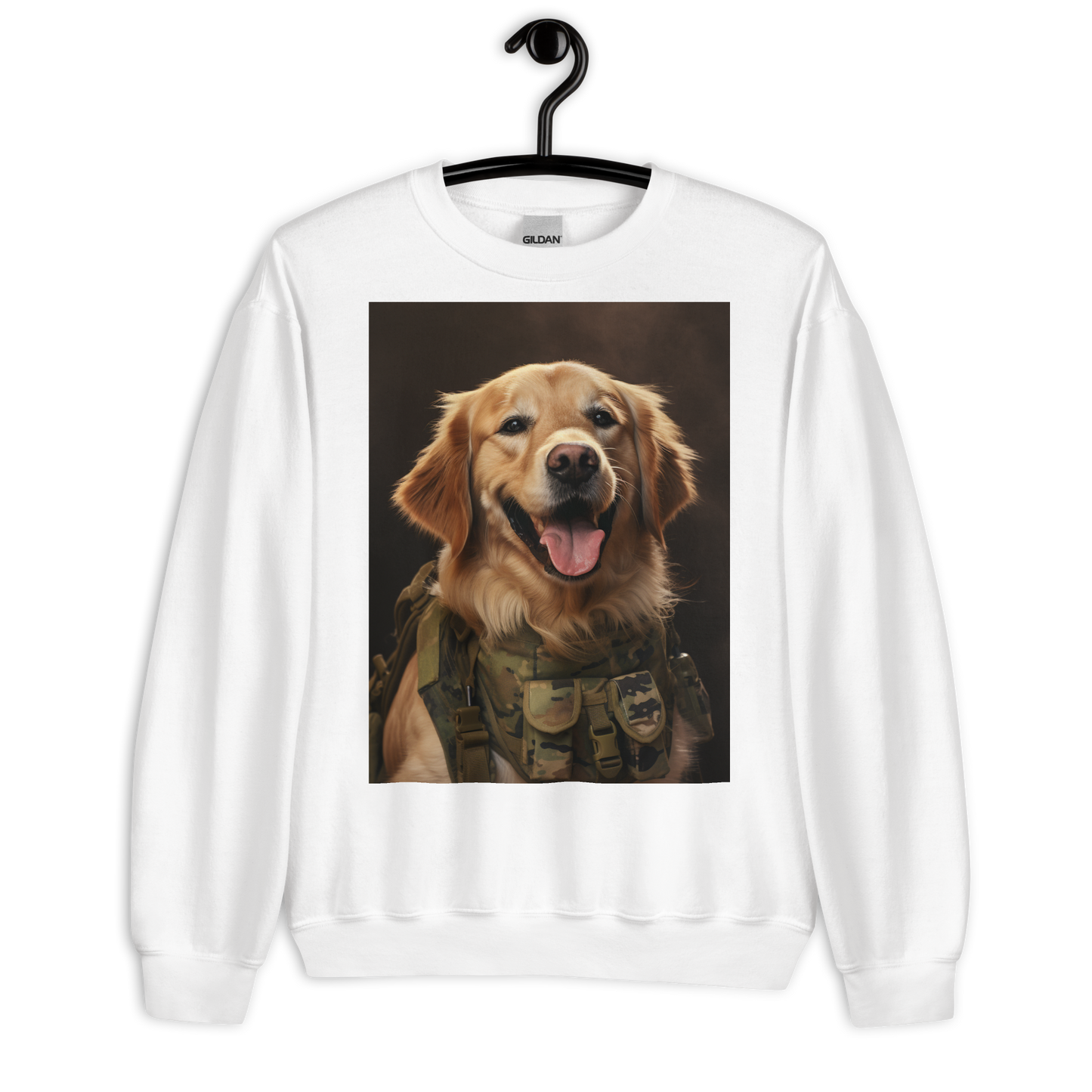 Golden Retriever Military Person Sweatshirt