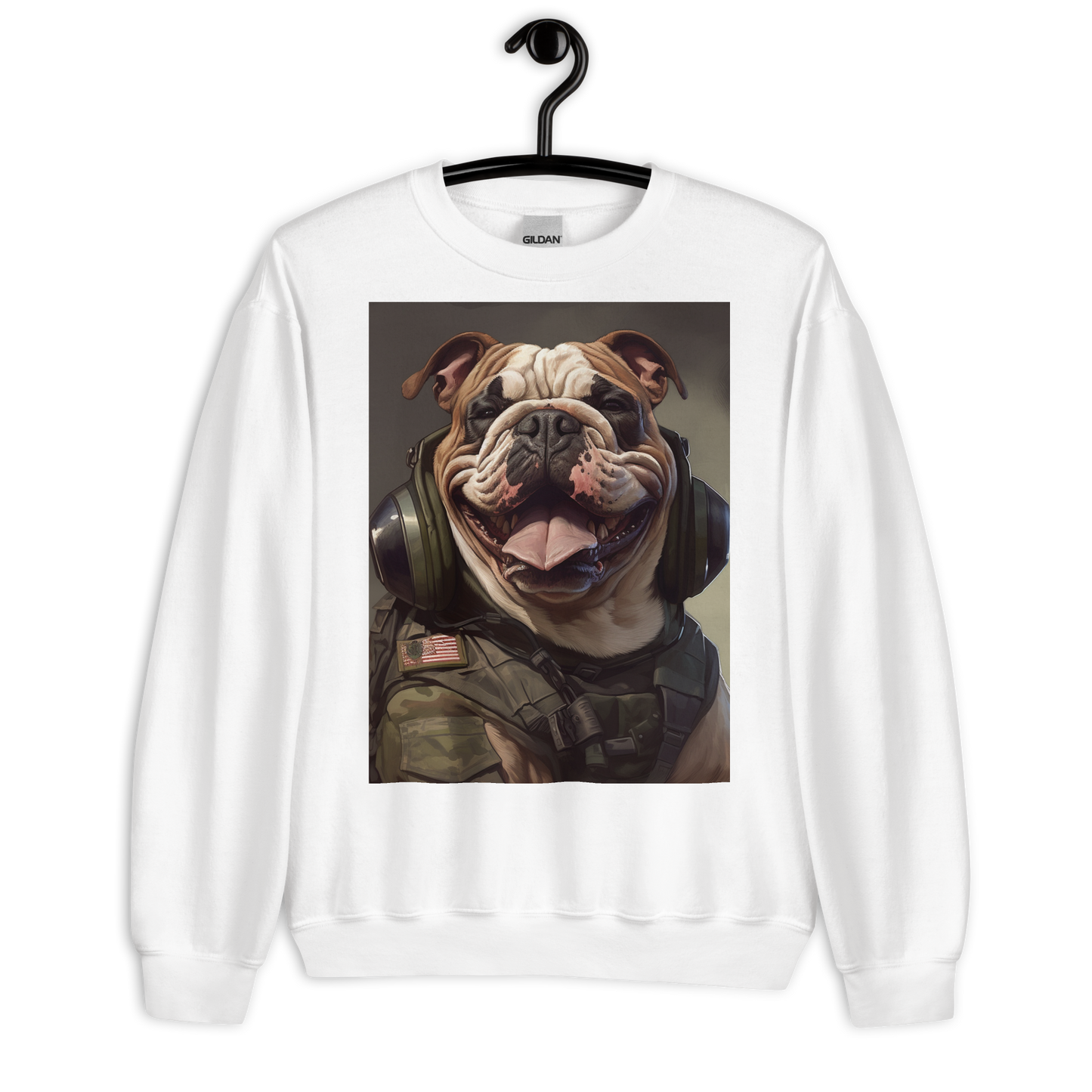 Bulldog Military Person Sweatshirt