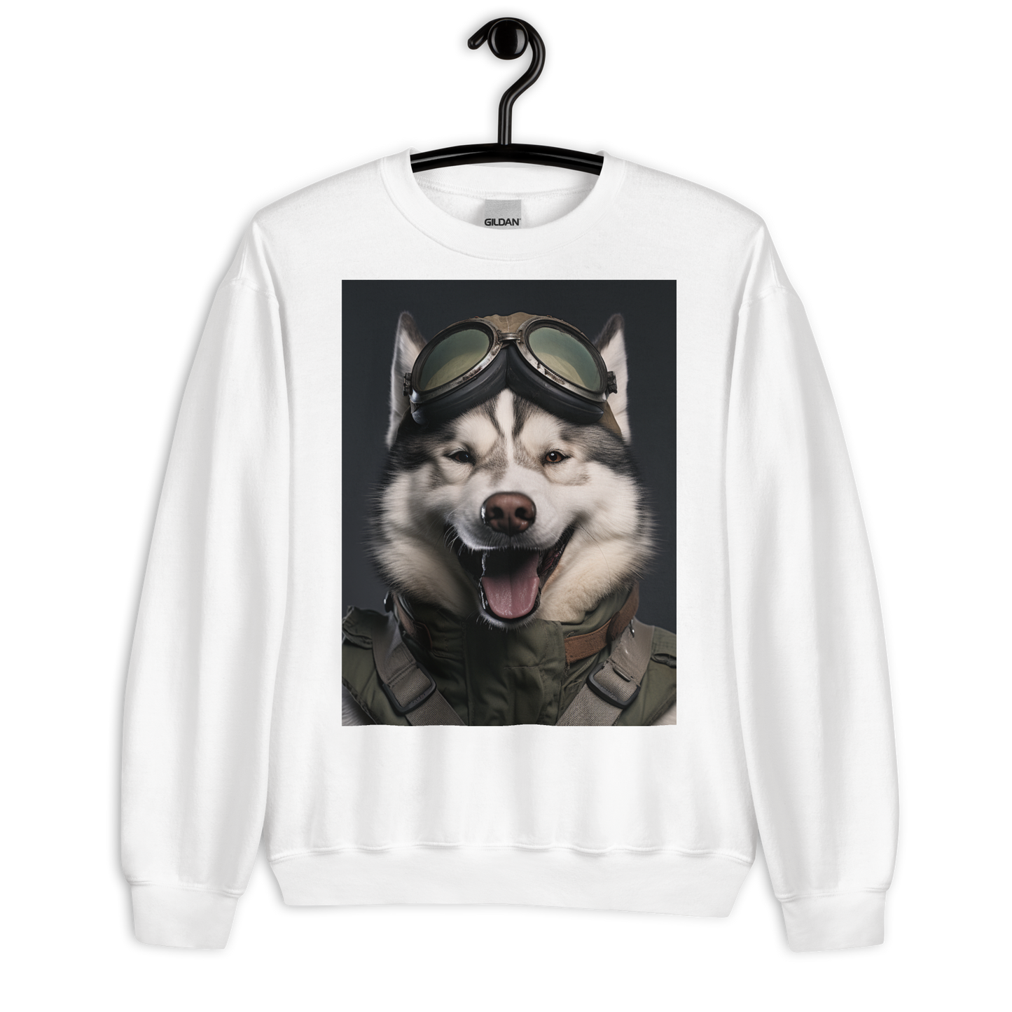 Siberian Husky Military Person Sweatshirt