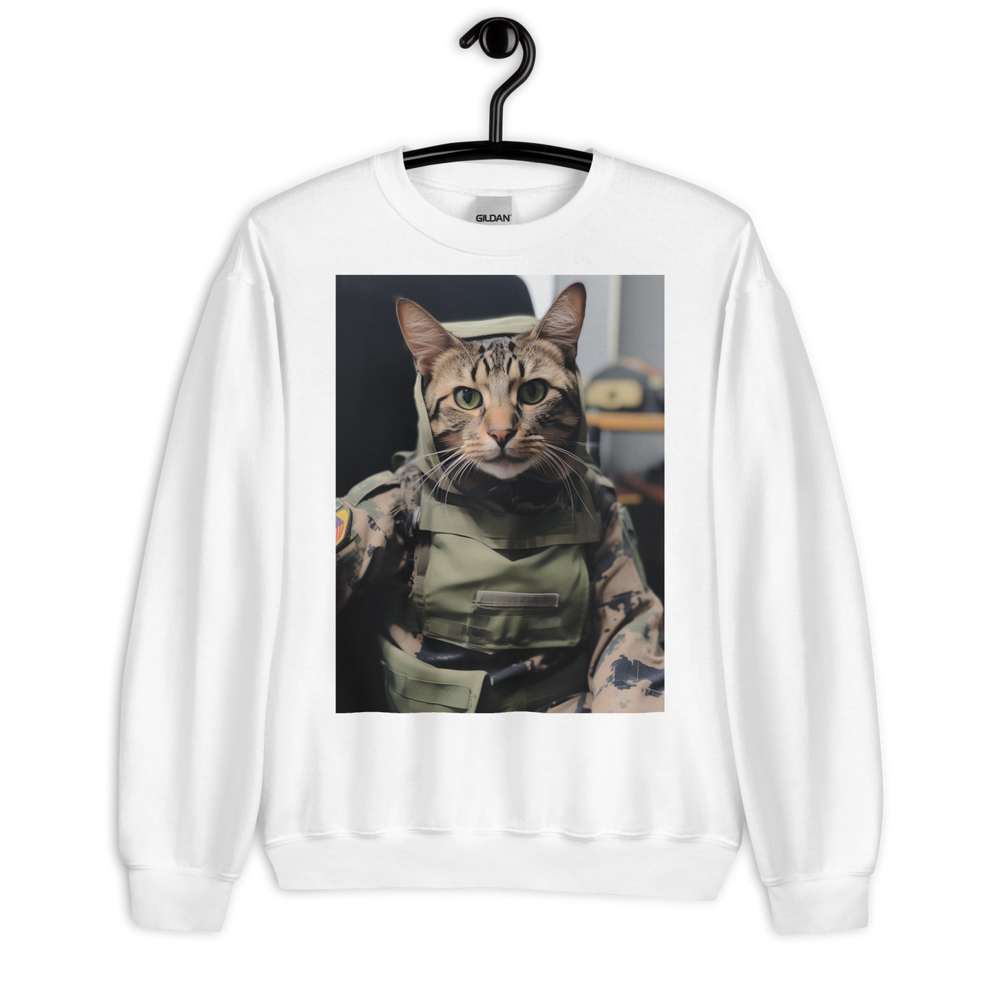 Domestic Shorthair Military Person Sweatshirt