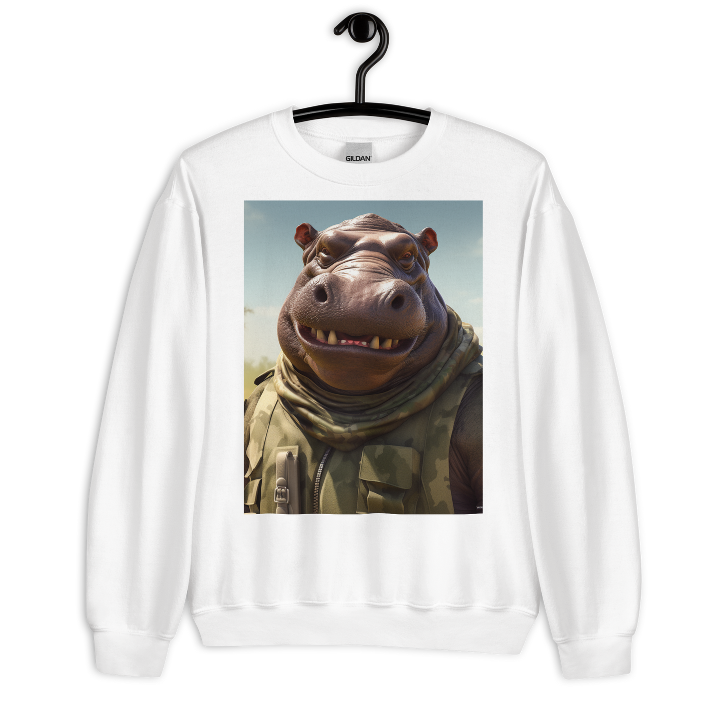 Hippo Military Person Sweatshirt