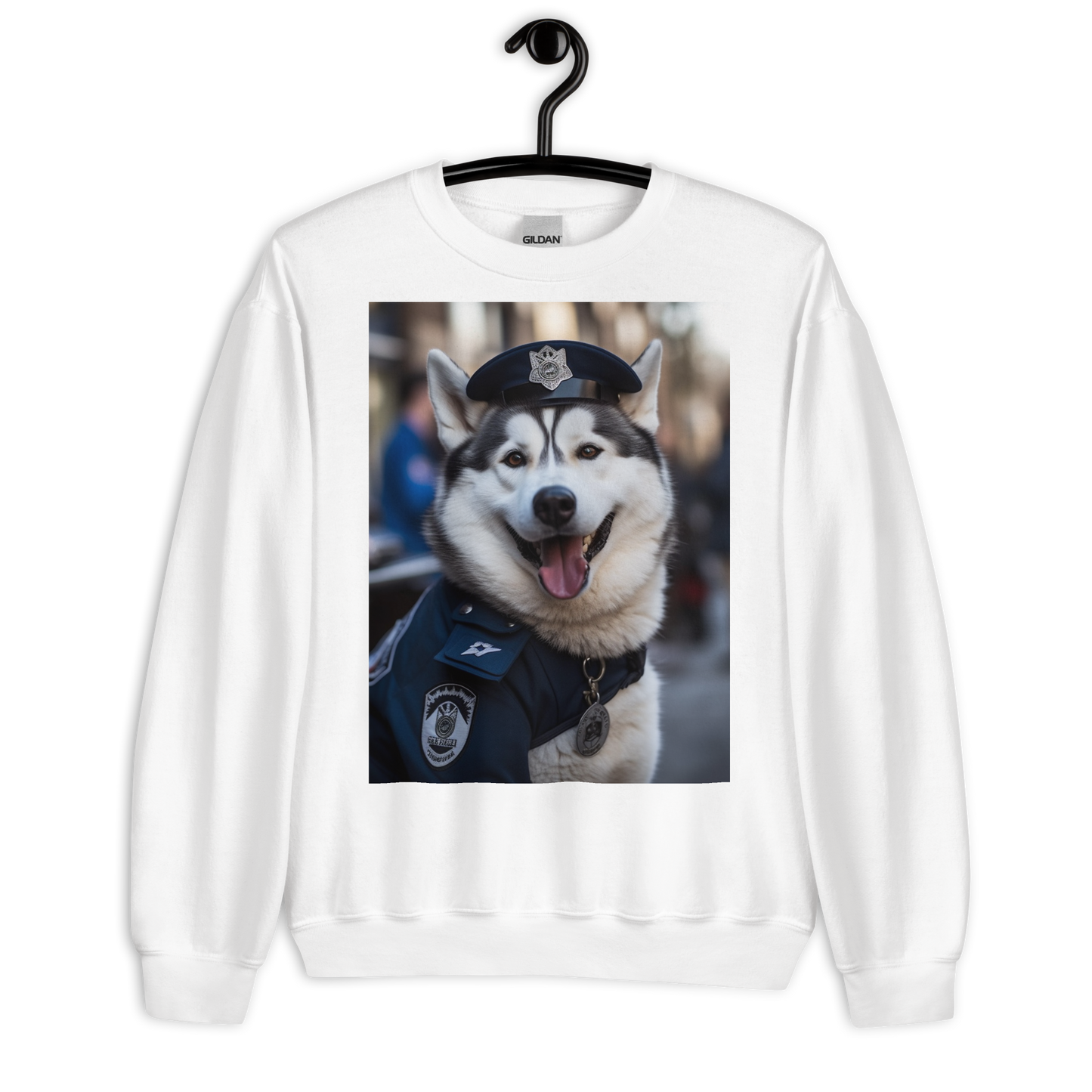 Siberian Husky Police Officer Sweatshirt