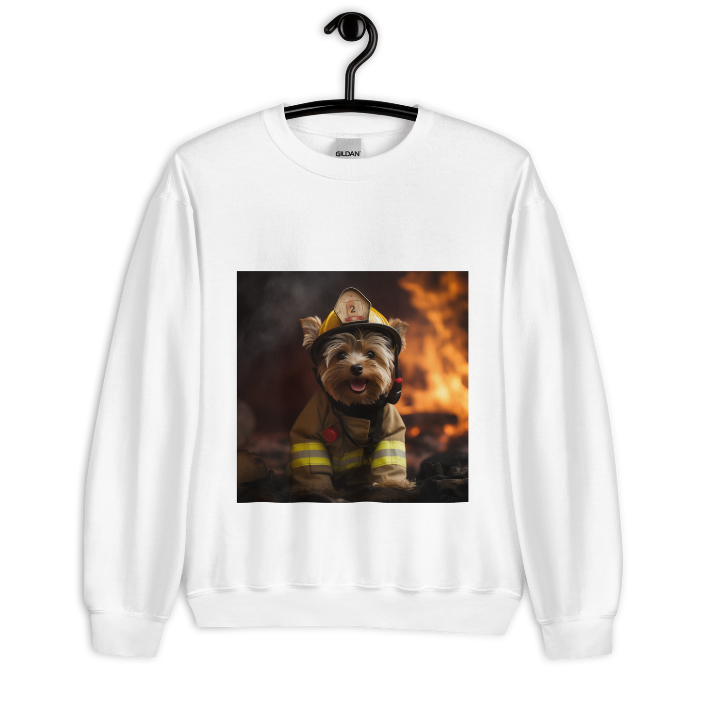 Yorkshire Terrier Firefighter Unisex Sweatshirt