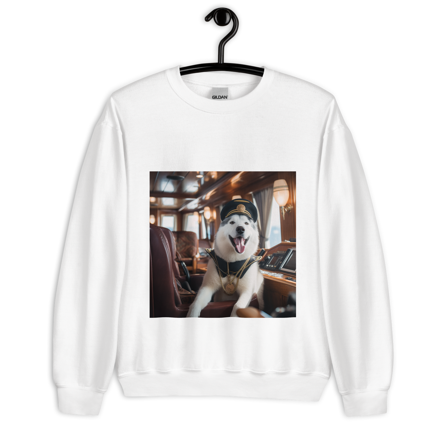 Siberian Husky CruiseShipCaptain Unisex Sweatshirt