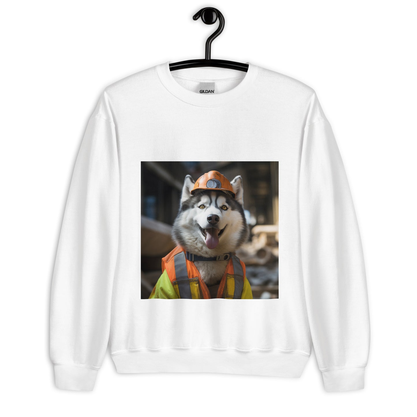 Siberian Husky ConstructionWorker Unisex Sweatshirt