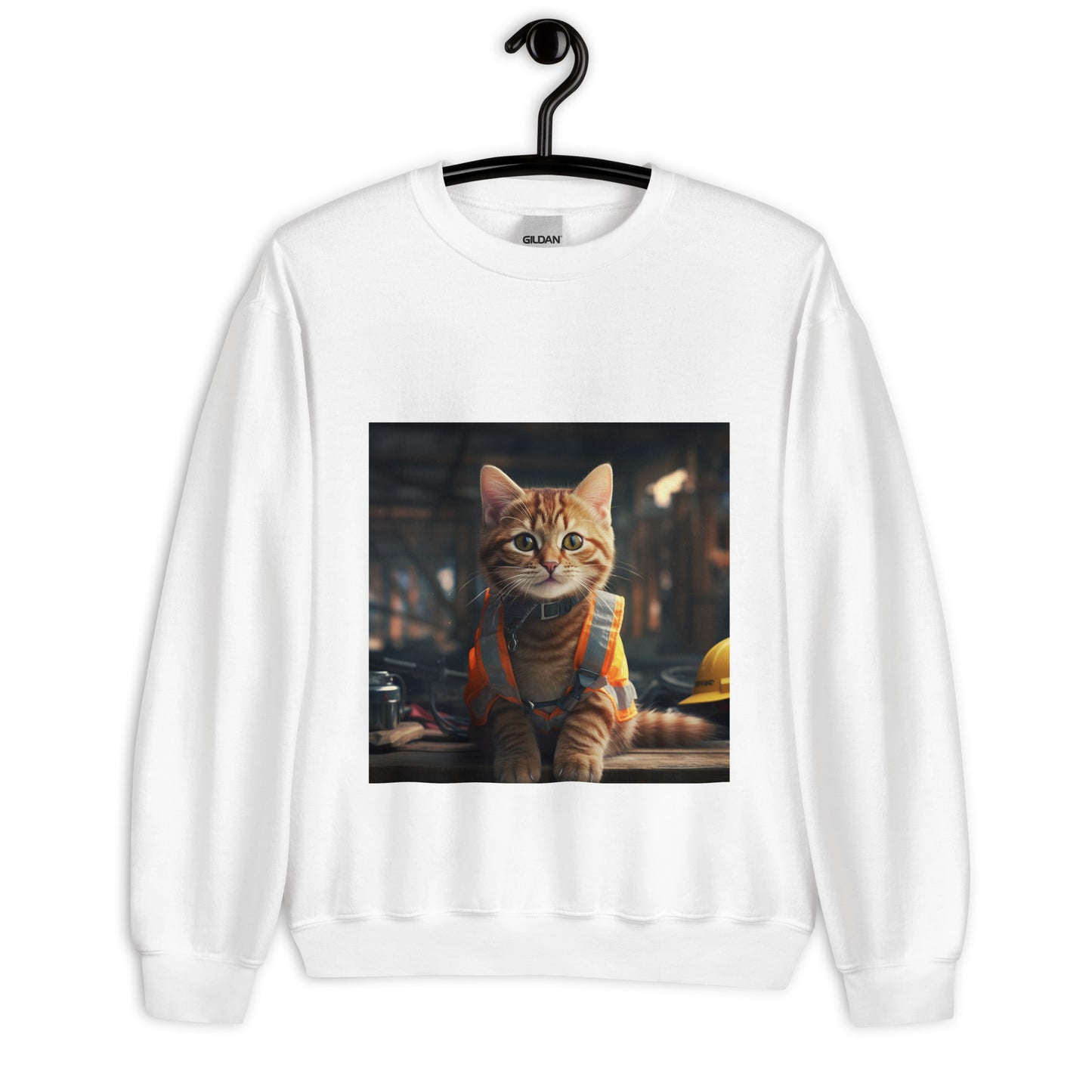 Domestic Shorthair ConstructionWorker Unisex Sweatshirt