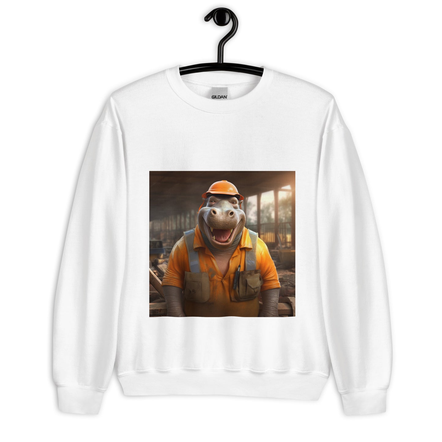 Hippo ConstructionWorker Unisex Sweatshirt