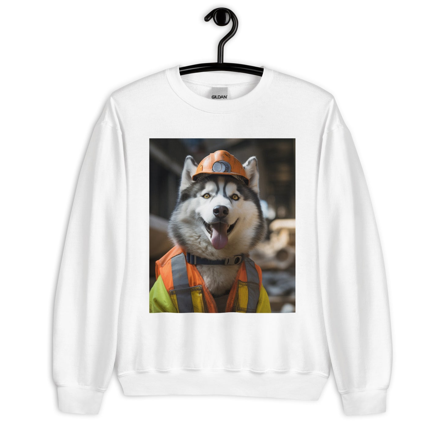 Siberian Husky ConstructionWorker Unisex Sweatshirt